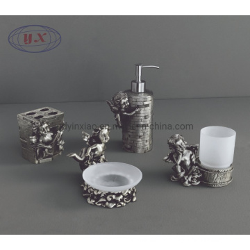 Custom Classical Soap Dish Liquid Soap Holder Robe Hooks Glass Shelf Bathroom Shelves Bathroom Hardware Kit Angel Series